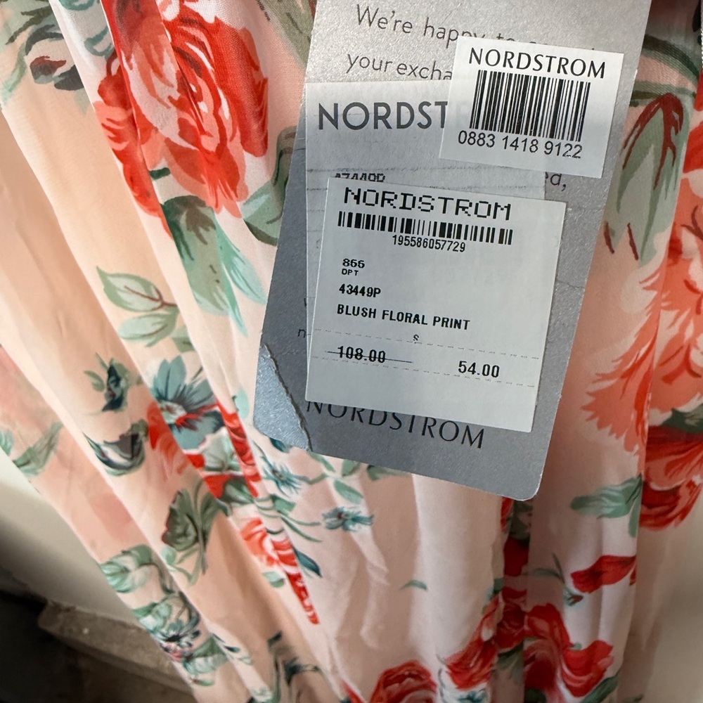 Garden Meandering Blush Floral Print Maxi Dress Size Small - Picture 8 of 9